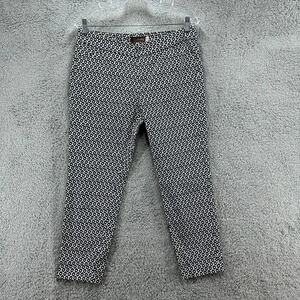 Crosby Women's Size 10 Pants Ankle Length Black White‎ Pattern Stretchy